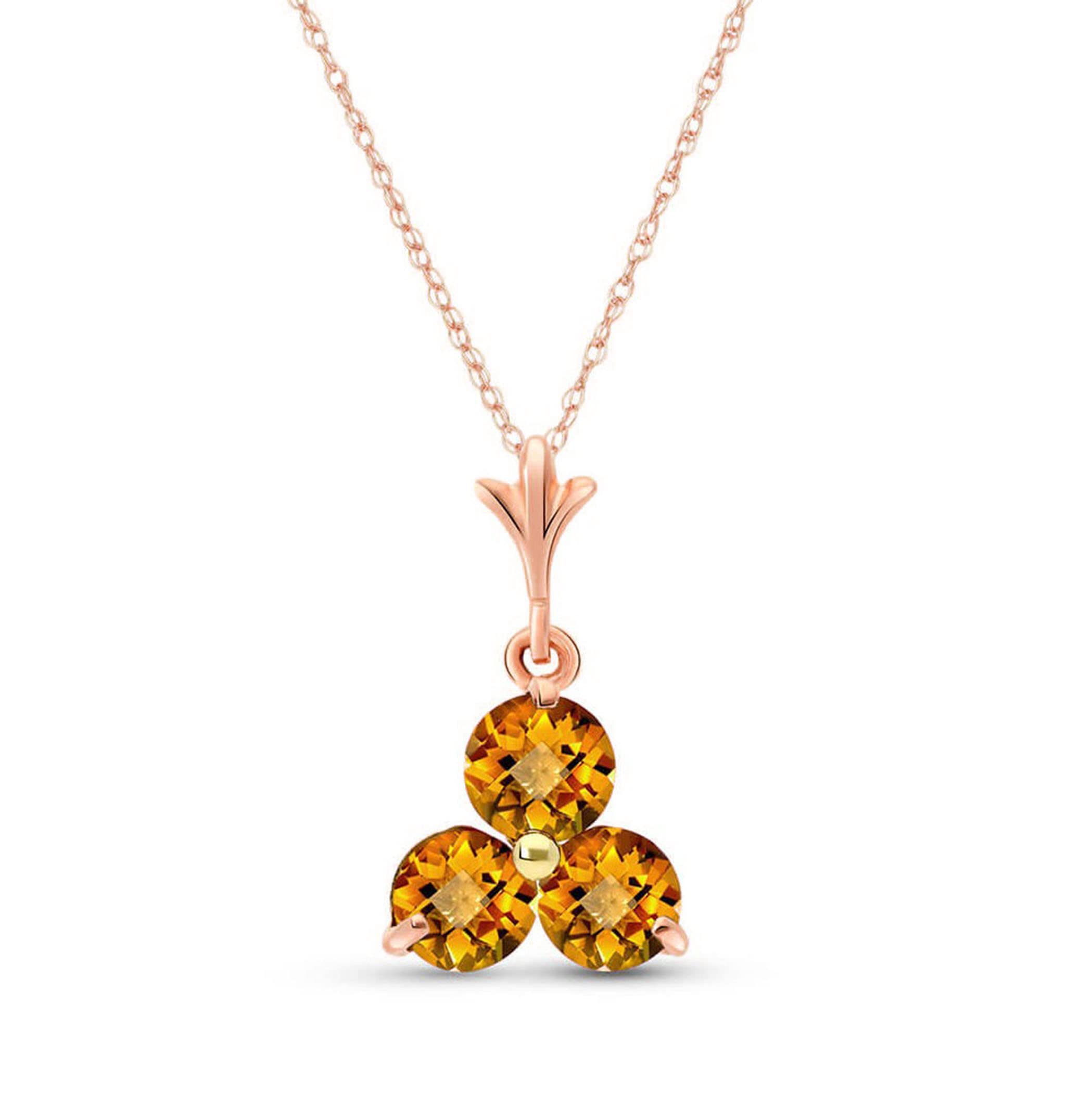 14K Gold Necklace with Natural Citrines - Elegant Galaxy Gold GG Pendant for Women | Perfect for Weddings, Parties & Everyday Wear