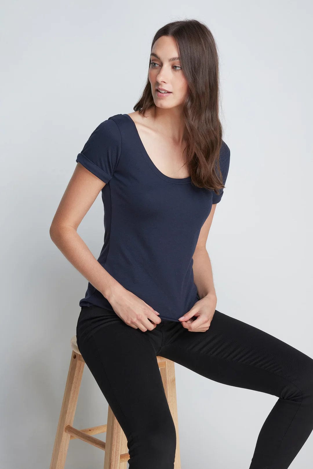 Boat Neck Cotton TENCEL™ Modal Blend T-Shirt for Women | Soft & Breathable Tee in Multiple Colors | Perfect for Casual Wear, Layering & Summer Outfits