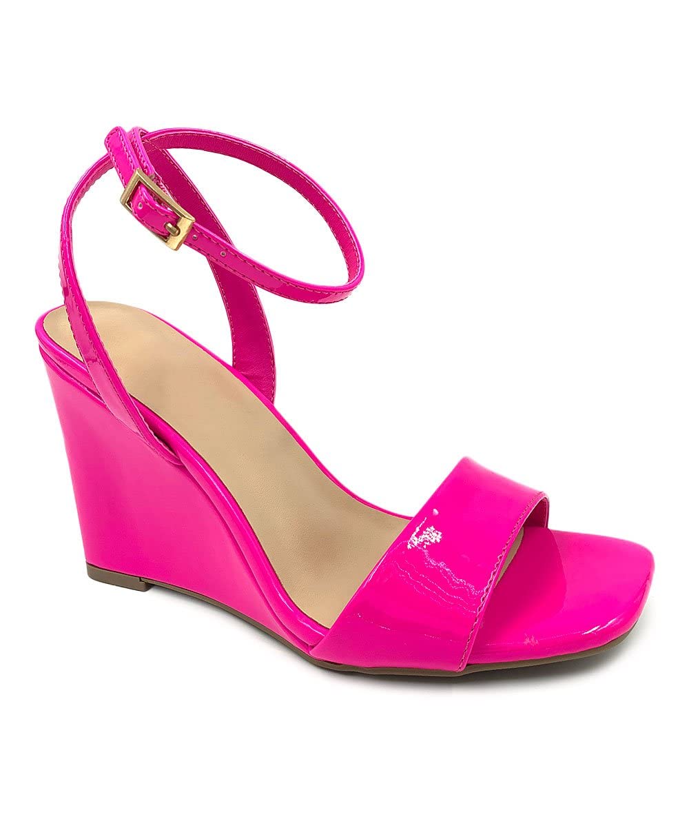 BAMBOO Women's Open Toe Ankle Strap Wedge Sandals - Comfortable Summer Casual Shoes for Beach, Wedding, and Outdoor Activities