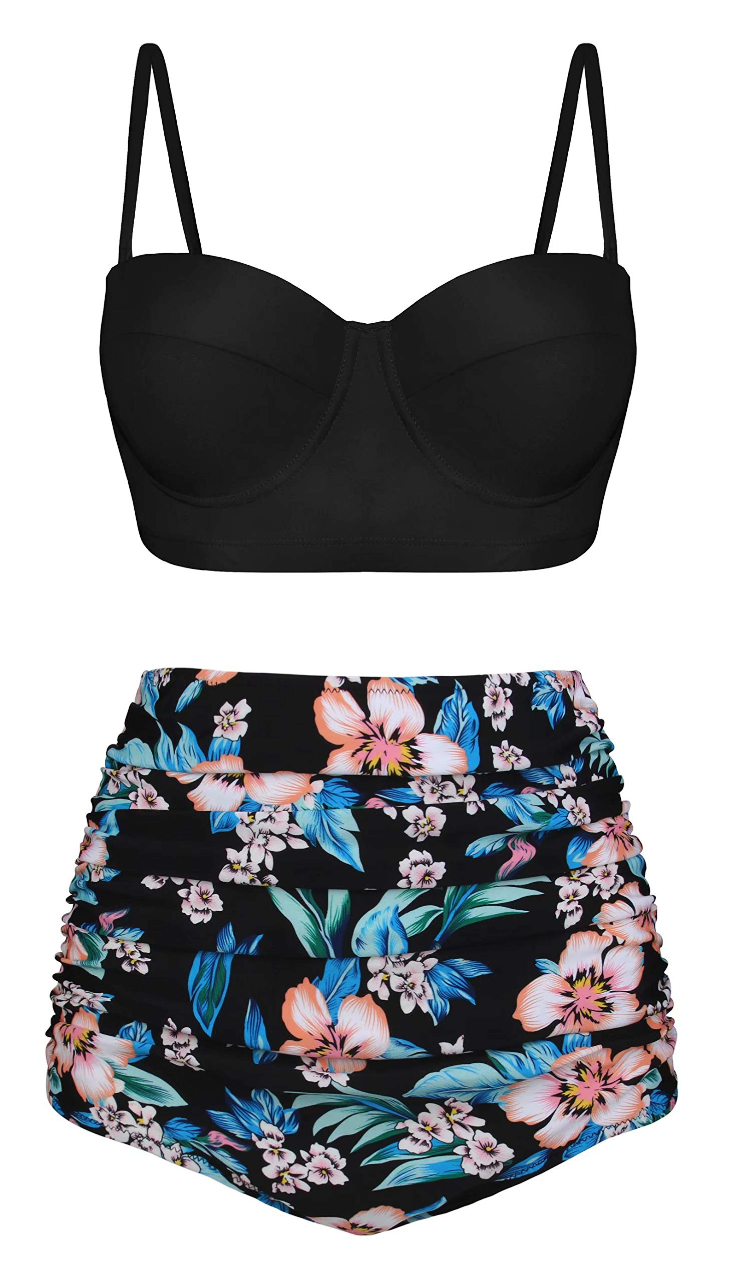 Vintage Polka Dot High Waisted Bikini Set for Women - Retro Swimwear with Adjustable Straps & Soft Fabric - Perfect for Beach Vacations, Pool Parties & Summer Getaways