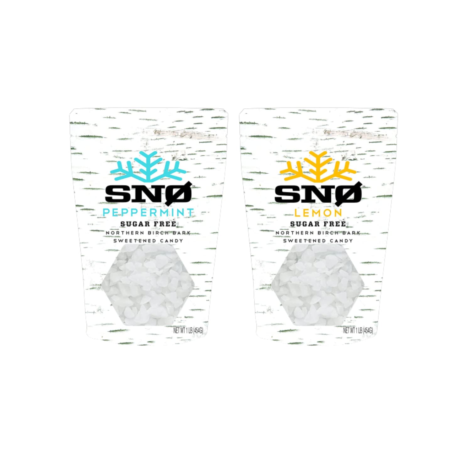 Peppermint & Lemon KETO Xylitol Candy Chips - SNØ 1LB Bag | Sugar-Free, Low Carb, Diabetic-Friendly, Vegan, Gluten-Free, Non-GMO & Kosher Candy | Perfect for Keto Diet, Baking & Healthy Snacking