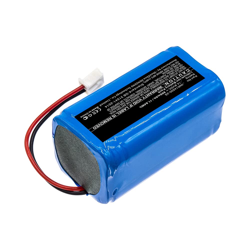 Synergy Digital Vacuum Cleaner Battery - 14.8V Li-ion 800mAh Replacement for Ecovacs INR14500-3S | Perfect for Home Cleaning with Robotic Vacuums
