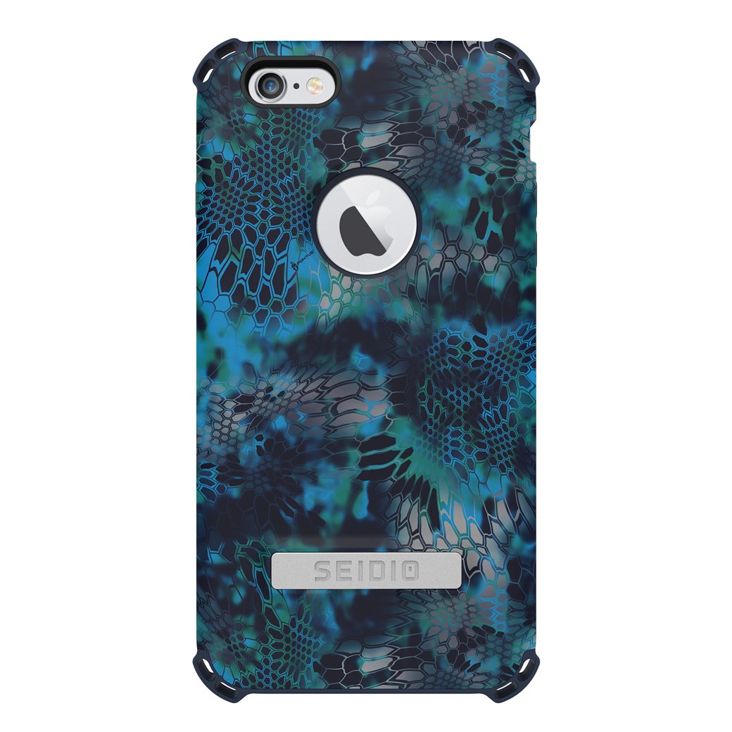 Durable Dilex Shockproof Case with Metal Kickstand for iPhone 6 Plus/iPhone 6s Plus - Kryptek Pontus Camo Design | Perfect for Outdoor Adventures, Work & Daily Protection