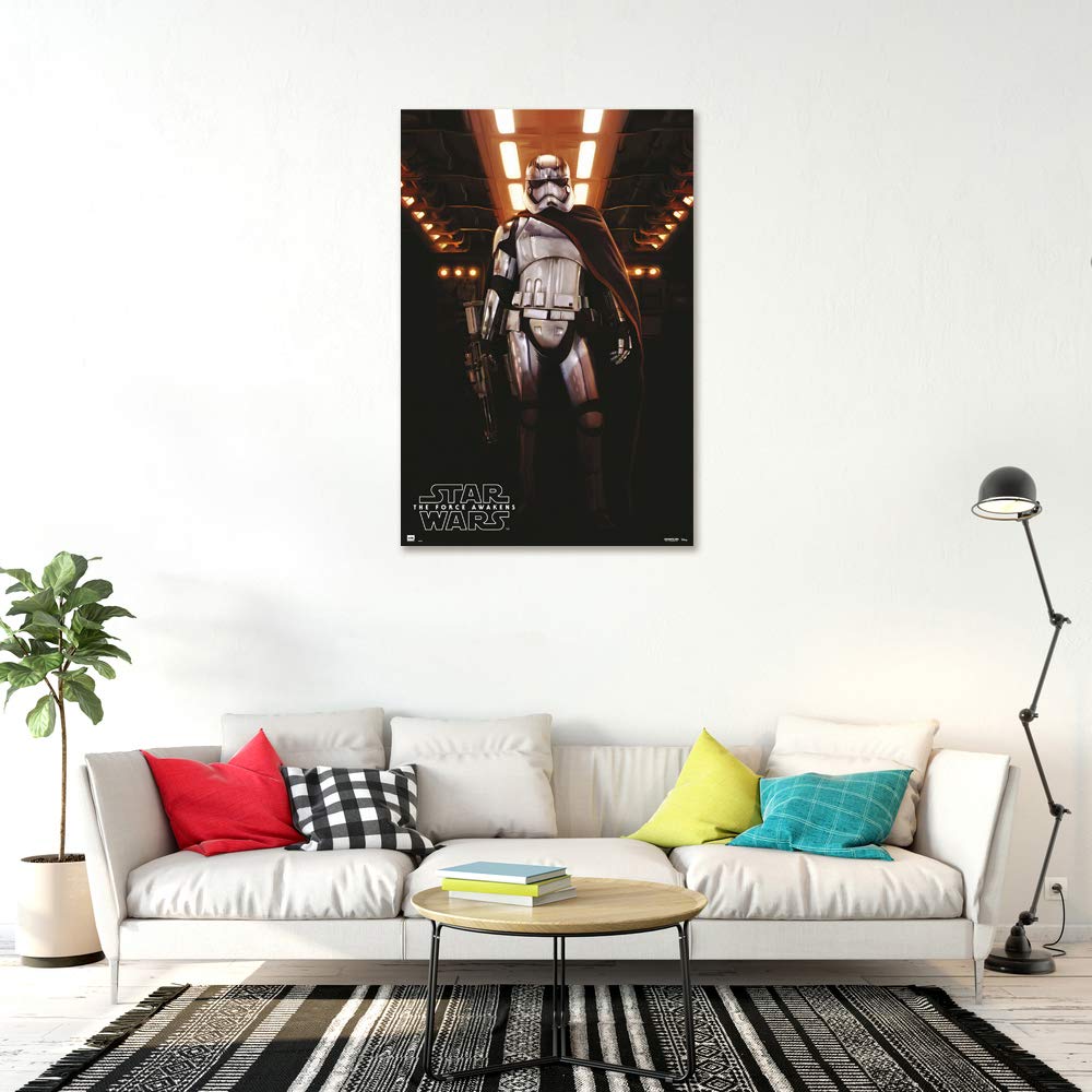 Star Wars Episode VII The Force Awakens Captain Phasma Movie Poster Print 24x36 Inches - Premium Quality Wall Art Decor for Home Theater, Bedroom & Office - Includes Poster & Hanging Strip Set