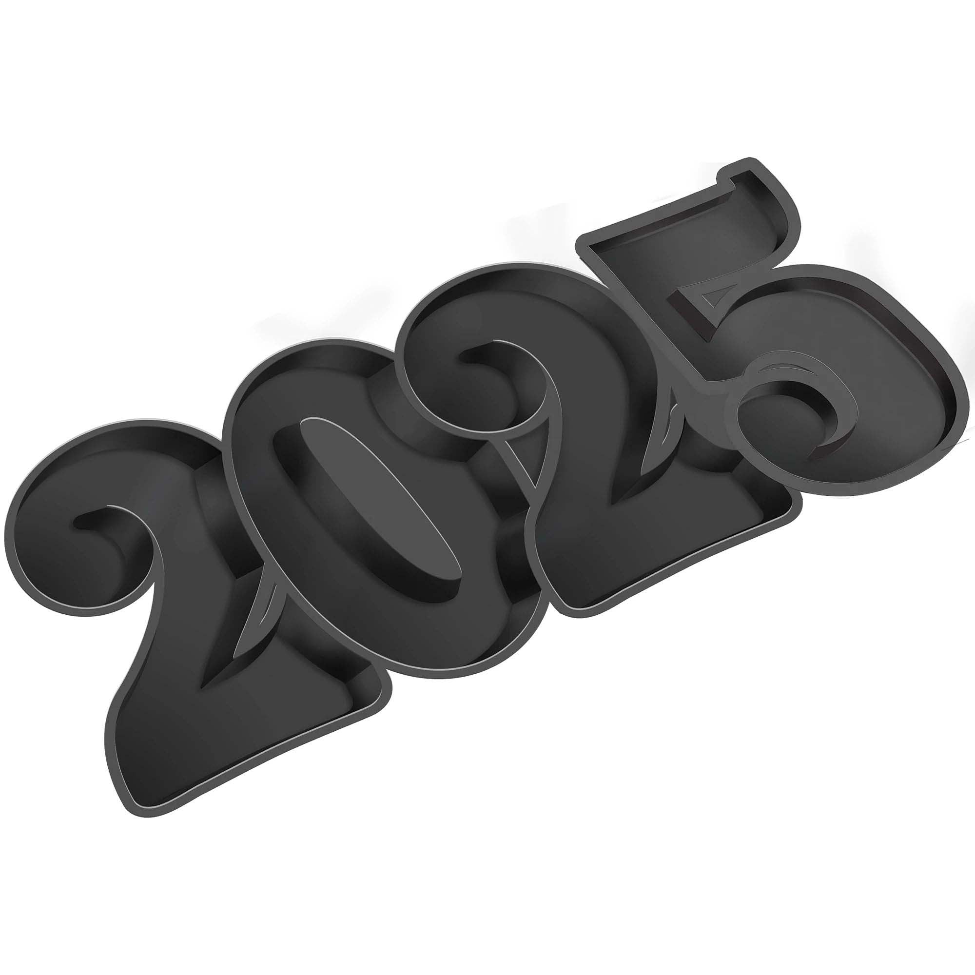 2025 New Year Black Plastic Serving Tray - 9.5 x 18.5 Inches - Durable Party Serving Platter for Appetizers, Drinks & Desserts - Perfect for Holiday Celebrations, Dinner Parties & Home Entertaining (1 Count)