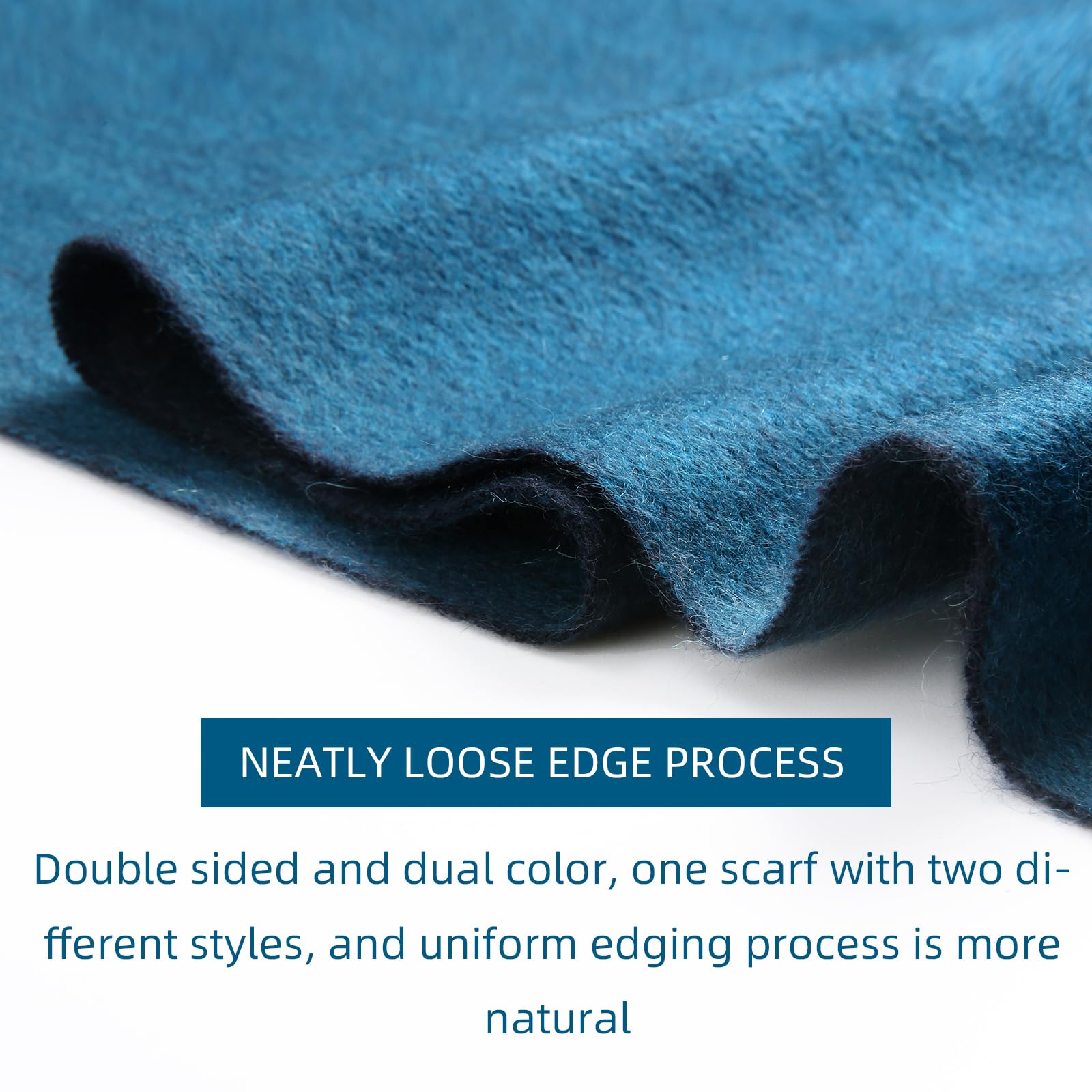 Luxury HOTDAY Cashmere Scarf for Women & Men - Soft Winter Warm Shawl with Double-Sided Solid Color & Water Wave Pattern - Perfect for Cold Weather, Office, Travel & Gift Giving