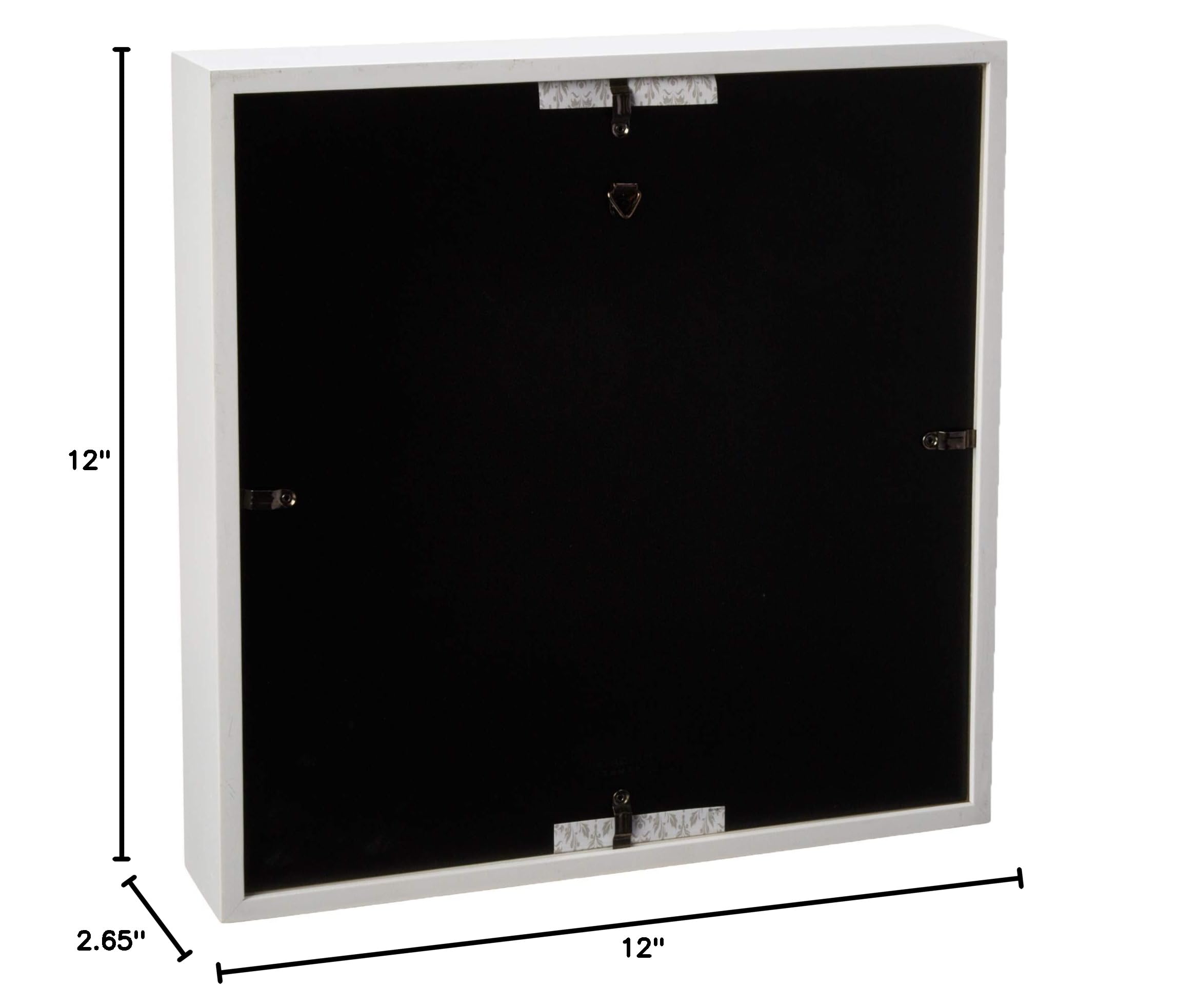 Lawrence Frames 790212 White Wood Shadow Box Picture Frame - 12x12 Inches - Perfect for Displaying Photos, Artwork, and Memorabilia in Home Décor