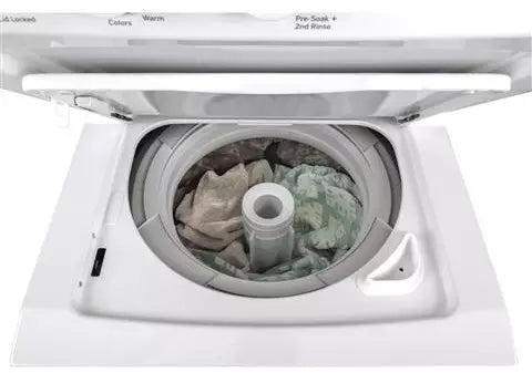 GE GUD24ESSMWW 24-Inch Unitized Spacemaker Stacked Electric Washer and Dryer Combo in White - Perfect for Small Apartments, Laundry Rooms & Space-Saving Homes