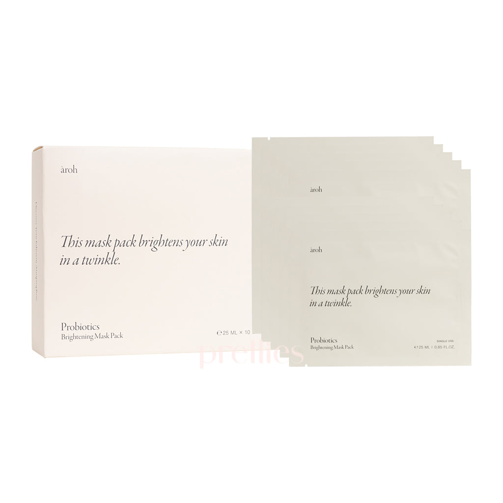 Aroh Probiotics Brightening Face Mask Pack - 10 Sheet Box for Glowing Skin | Hydrating & Whitening Treatment for Daily Skincare Routine