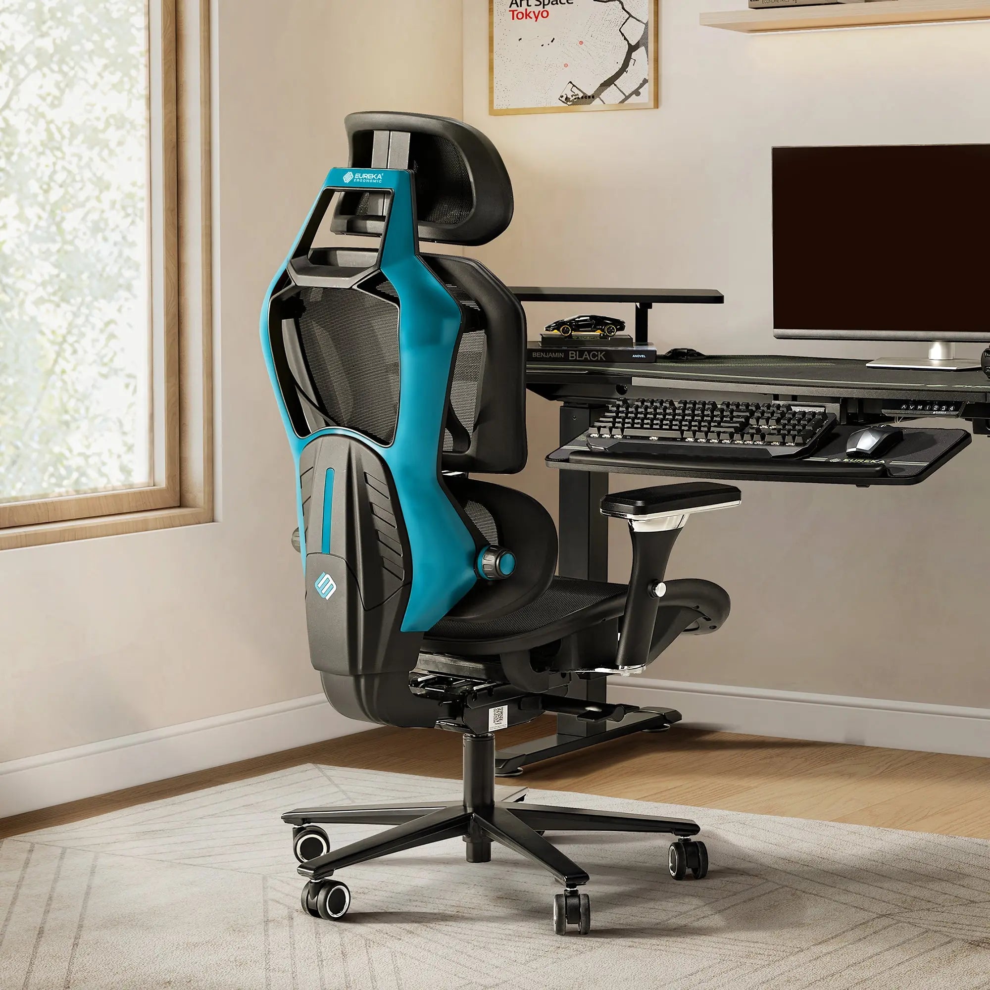 Typhon Hybrid Ergonomic Gaming Chair - Adjustable Lumbar Support & Headrest for PC, Office & Console Gaming - Comfortable Racing Style Chair for Long Hours of Work or Play