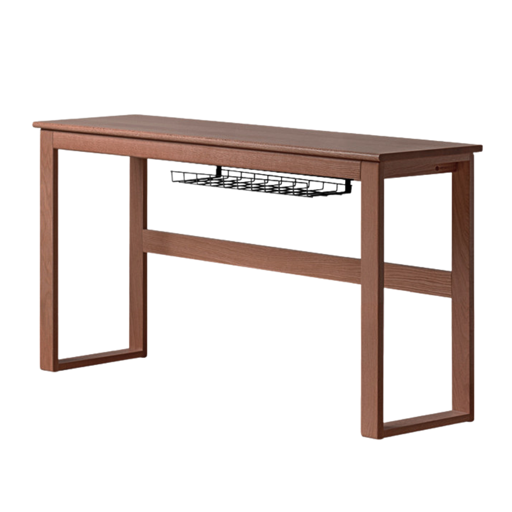 Solid Oak and Poplar Wood Long Narrow Desk - Modern Minimalist Home Office Writing Table for Small Spaces | Perfect for Study, Work, and Laptop Use