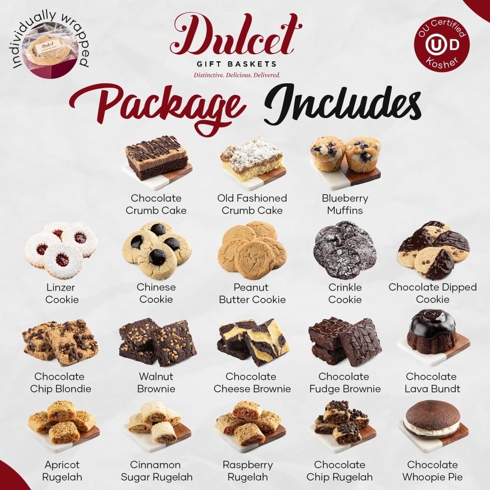 Premium 2-Tier Gourmet Gift Basket with Brownies & Bundt Cake - Perfect Birthday, Anniversary & Holiday Present for Men & Women | Elegant Celebration Gift Box for Office Parties, Housewarming & Special Occasions