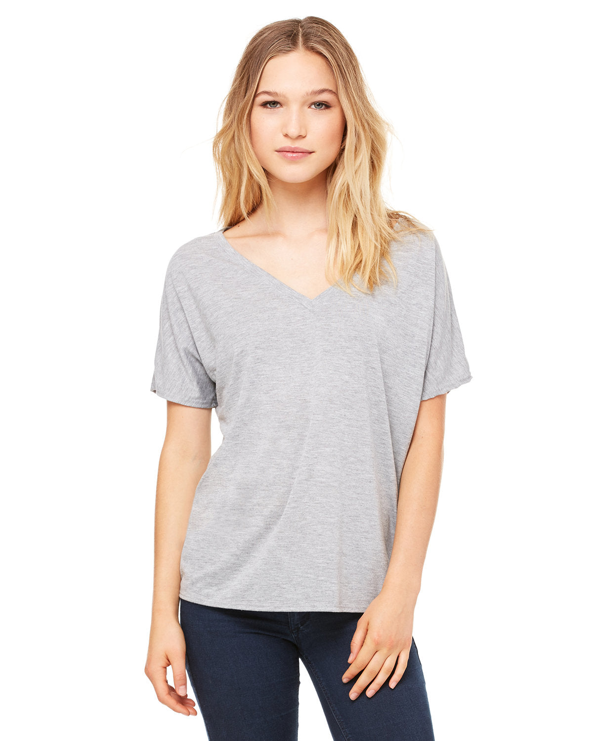 Bella + Canvas 8815 Women's Slouchy V-Neck T-Shirt - Soft Comfortable Casual Tee for Everyday Wear, Lounge, and Outfits