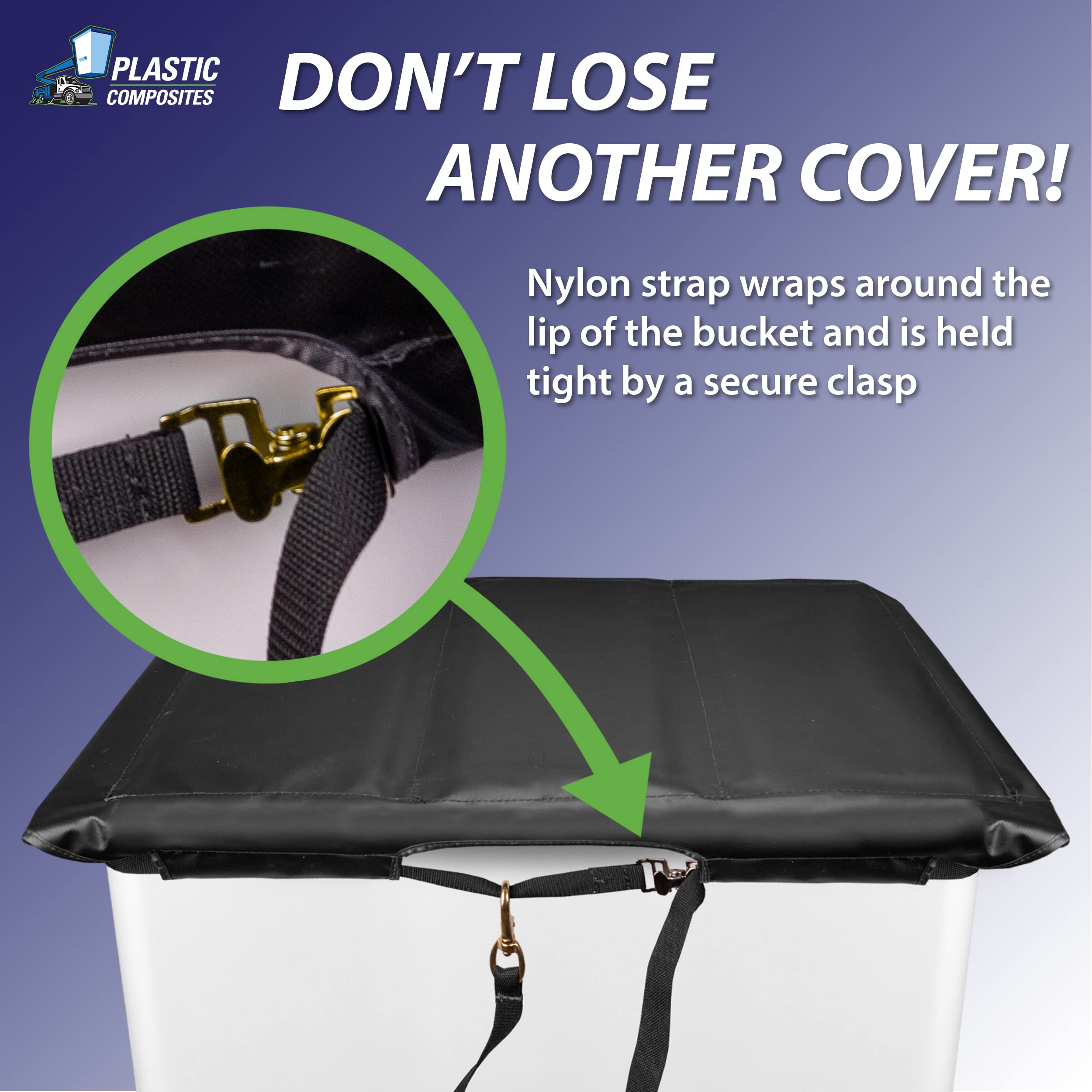 **Foldable Hard Top Bucket Cover for Bucket Trucks – Waterproof & Space-Saving Design with Nylon Strap & Buckle – Fits 2-Man Bucket (28
