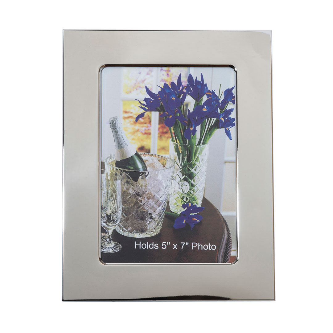 Silver Plated Wide Border Picture Frame 5x7 - Elegant Photo Display for Home Decor, Office, Wedding & Gift Giving