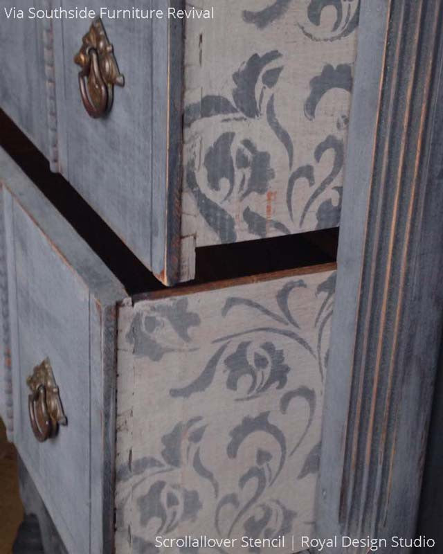 Scrollallover Furniture Stencil - Reusable DIY Wood Stencils for Painting & Decorating - Perfect for Home Decor, Cabinets, Walls, and DIY Craft Projects
