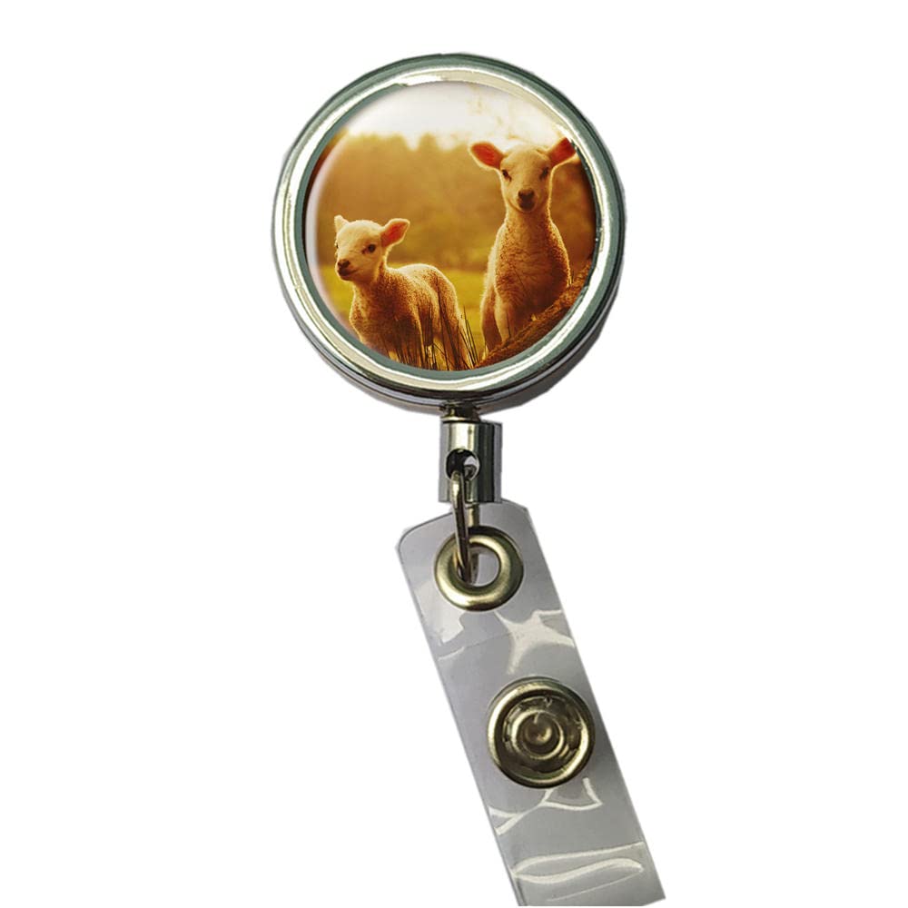 BlackKey Sheep Retractable ID Card Badge Holder Reel with Lanyard & Belt Clip - 2171 | Heavy Duty Security Badge Reel for Work, Office, Hospital, School & Events | Adjustable Belt Clip & Durable Retractable Cord