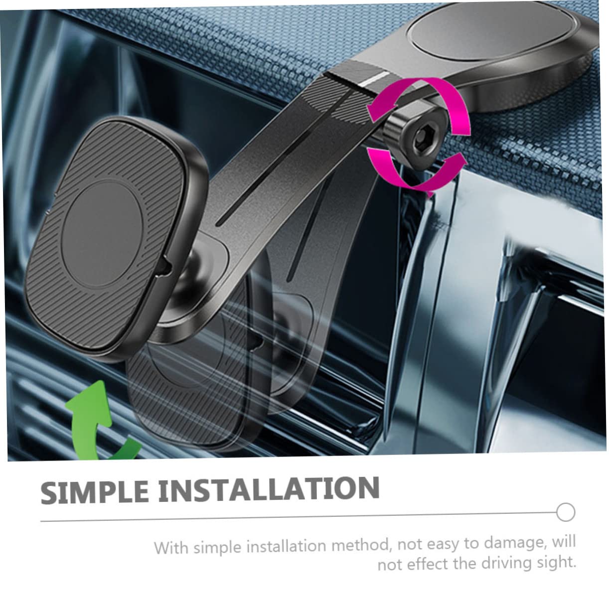 Homoyoyo Magnetic Phone Holder for Car - 360° Rotatable Air Vent Phone Mount with Strong Grip, Universal for iPhone Samsung & All Smartphones - Perfect for GPS Navigation & Hands-Free Driving