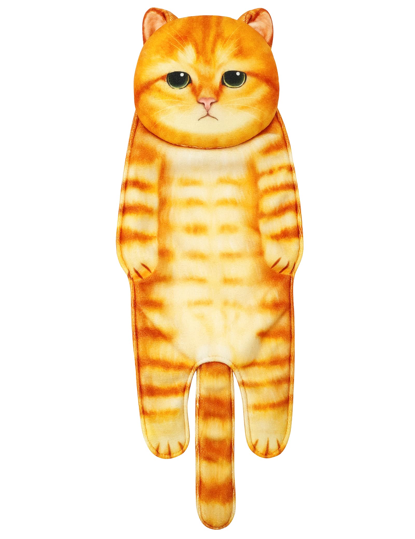 Cute Cat Hand Towels for Bathroom & Kitchen - Funny Cat Decor Gifts for Women, Cat Moms & Cat Lovers - Orange Picking Up Cats Design - Perfect for Home Decor, Housewarming & Birthday Gifts