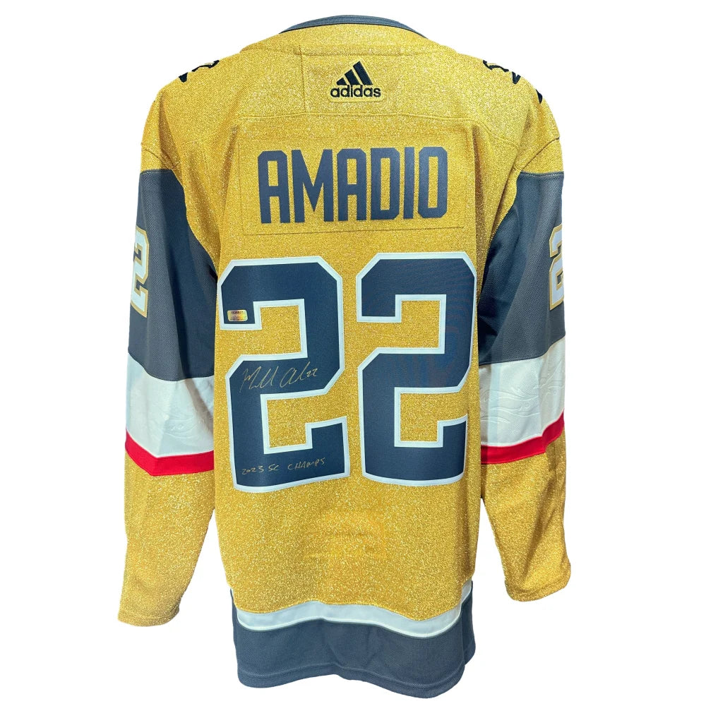 Michael Amadio Autographed Vegas Golden Knights Gold Jersey - Signed with 