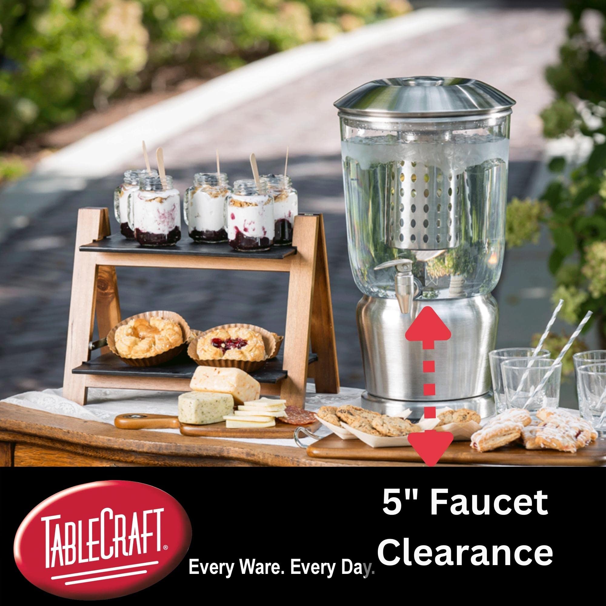 Stainless Steel Single Dispenser Infuser - 1.25 Gallon BPA-Free Water Reservoir | Perfect for Home, Office & Gym Hydration
