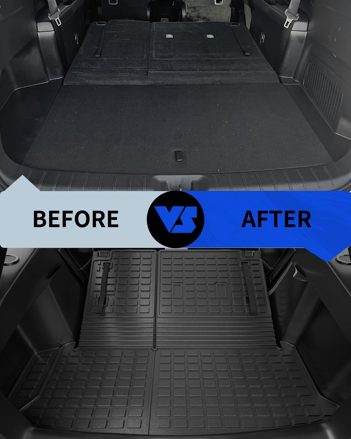 **Rongtaod Custom Fit Floor Mats for 2024-2025 Toyota Grand Highlander 7 & 8 Seats - All-Weather Trunk Liner, Cargo Mat, Back Seat Cover Protector - Durable Interior Accessories (Full Set: Trunk Mat with Backrest + Floor Mats) - Perfect for Road Trips, Family Travel & Daily Commute**