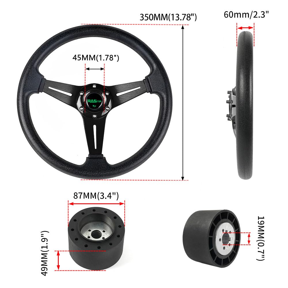 13.8 Inch Marine Boat Steering Wheel with 3/4