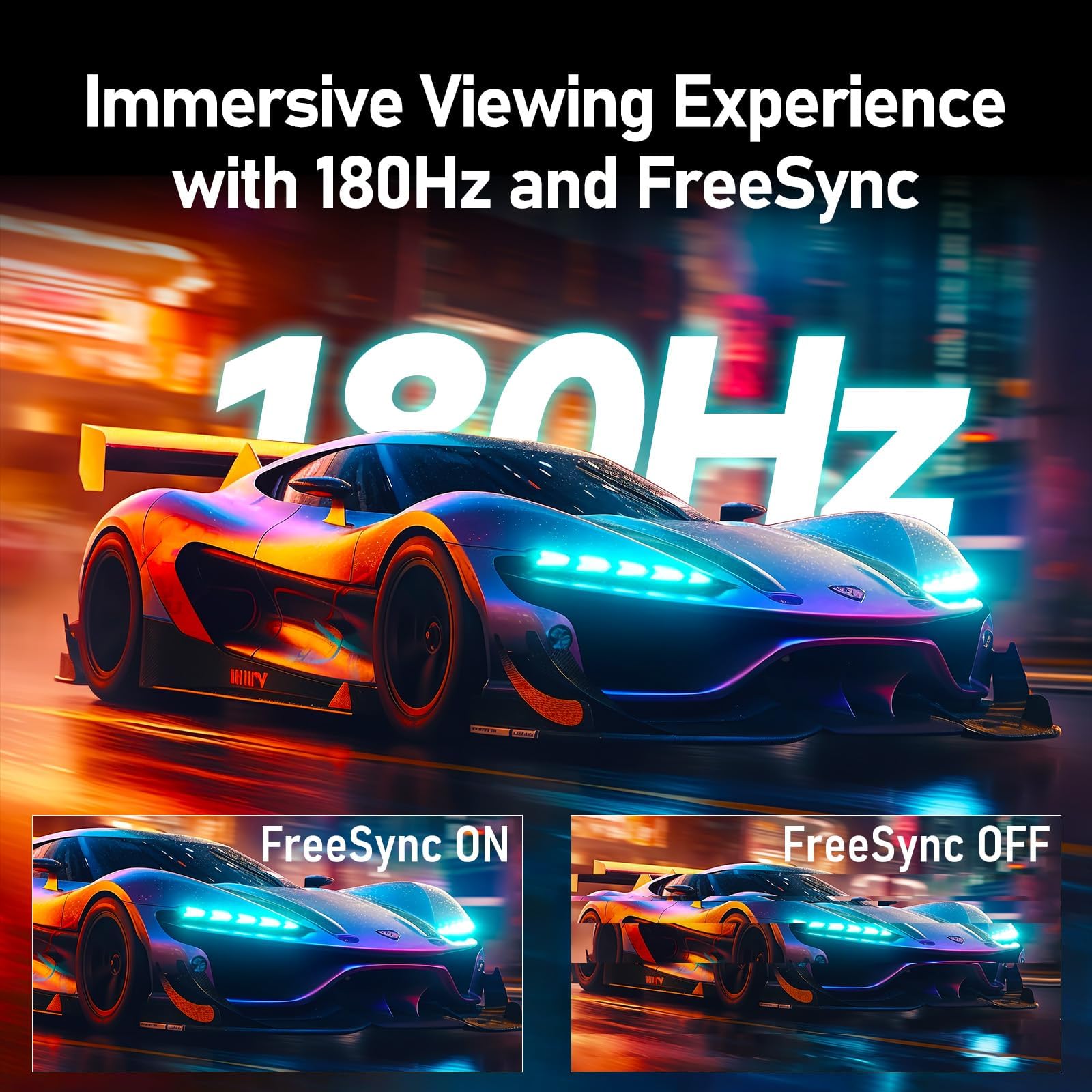Gawfolk 27 Inch Curved Gaming Monitor - 165Hz/180Hz, Full HD 1080P, 1ms GTG, FreeSync, Low Motion Blur, Eye-Care Technology, VESA Mount, HDMI/DP Ports - Perfect for Esports, PC & Console Gaming (Black)
