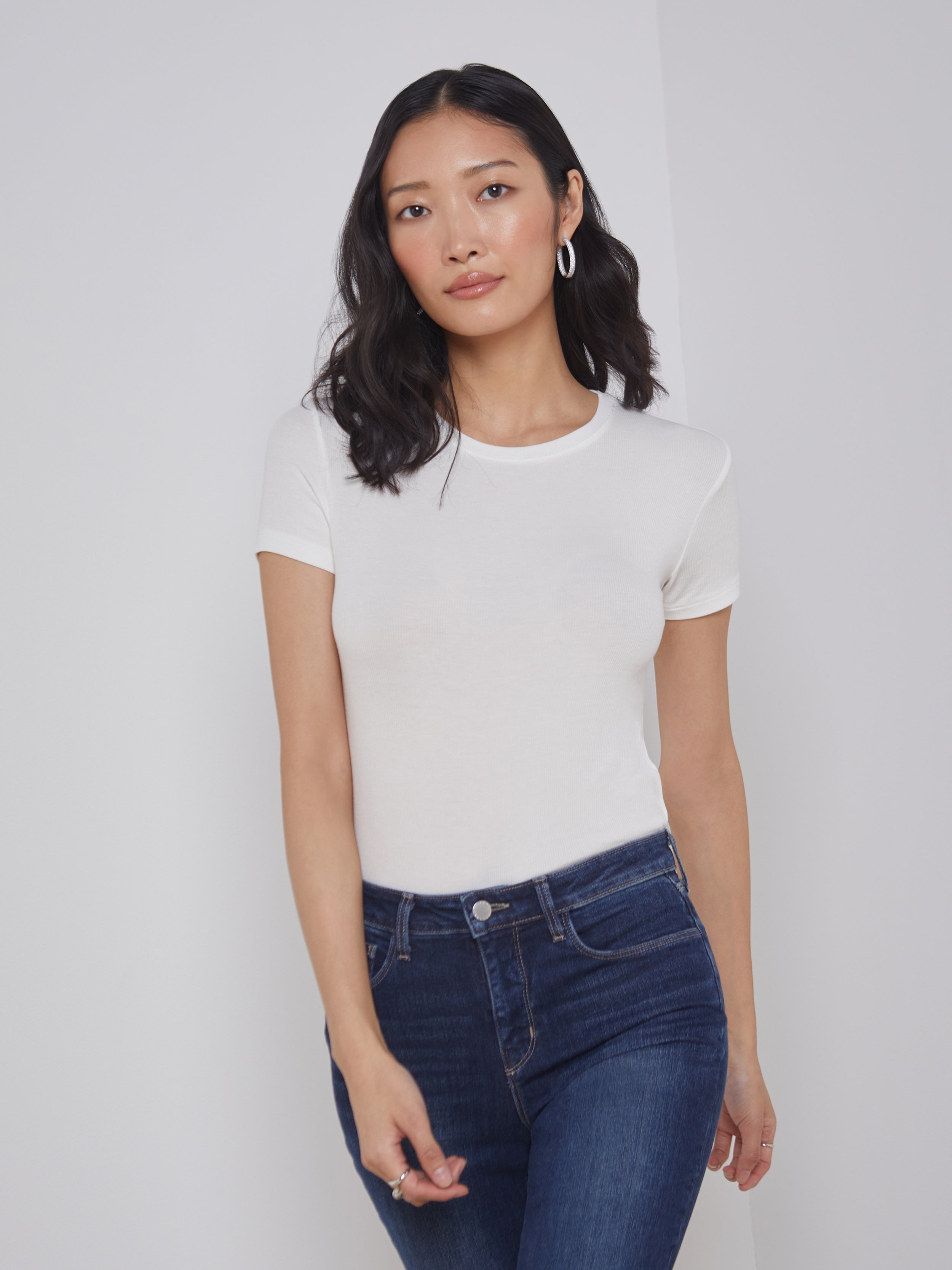 Ressi Fitted Tee Women's Slim Fit Basic T-Shirt - Soft Cotton Casual Top for Everyday Wear, Workout & Lounge