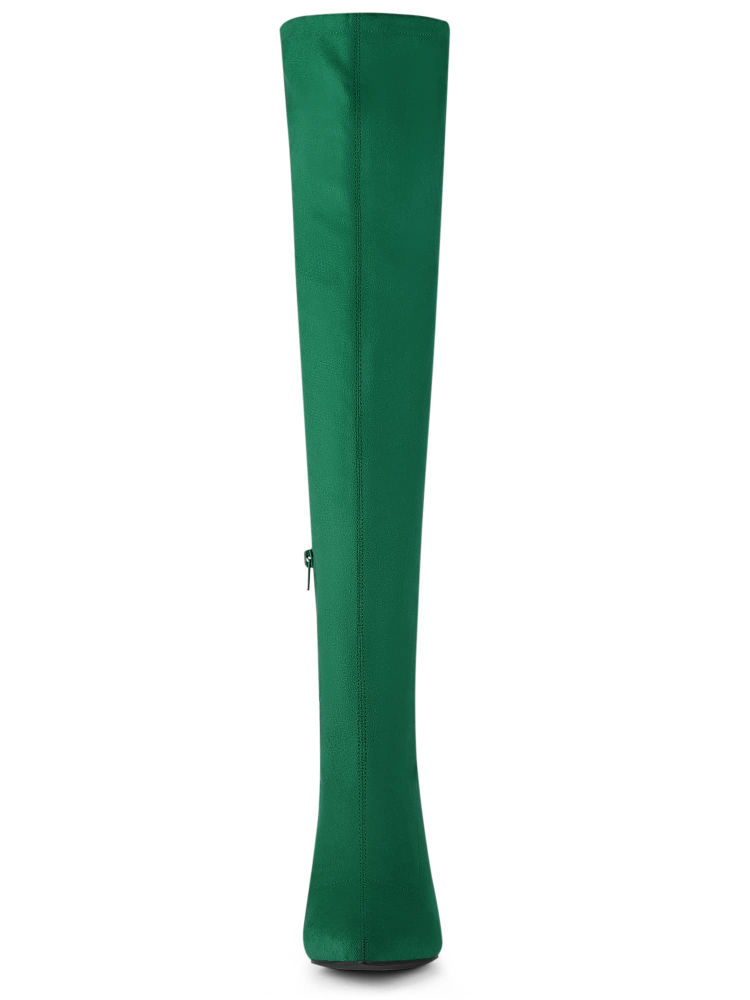 Allegra K Women's Chunky Heel Rhinestone Knee High Boots - Fashionable Party & Evening Wear for Women