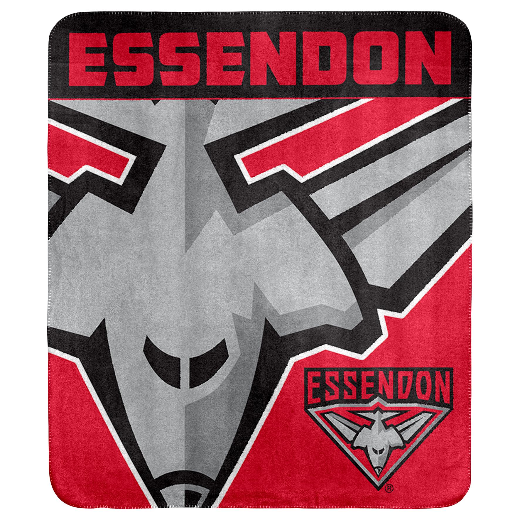 Essendon Bombers AFL Polar Fleece Throw Blanket - Soft & Warm Fleece Rug for Couch, Bed, or Outdoor Use - Perfect for Sports Fans & Home Decor