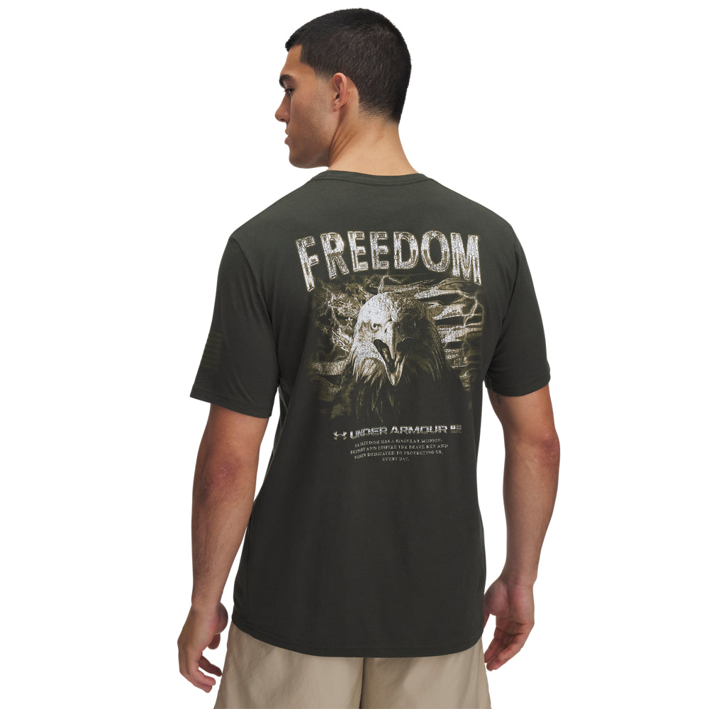 Men's Under Armour Freedom Eagle Graphic T-Shirt - Lightweight, Breathable Cotton Tee for Casual Wear & Workouts | Patriotic American Flag Design