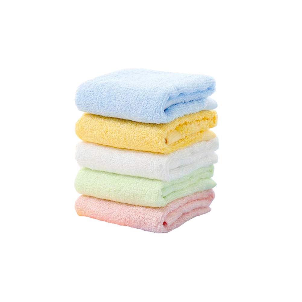 Organic Bamboo Baby Washcloths - 100% Natural Soft Bath Towels for Newborns | 5-Pack Reusable Anti-Bacterial Face Cloths | Perfect for Bath Time, Diaper Changes & Sensitive Skin Care