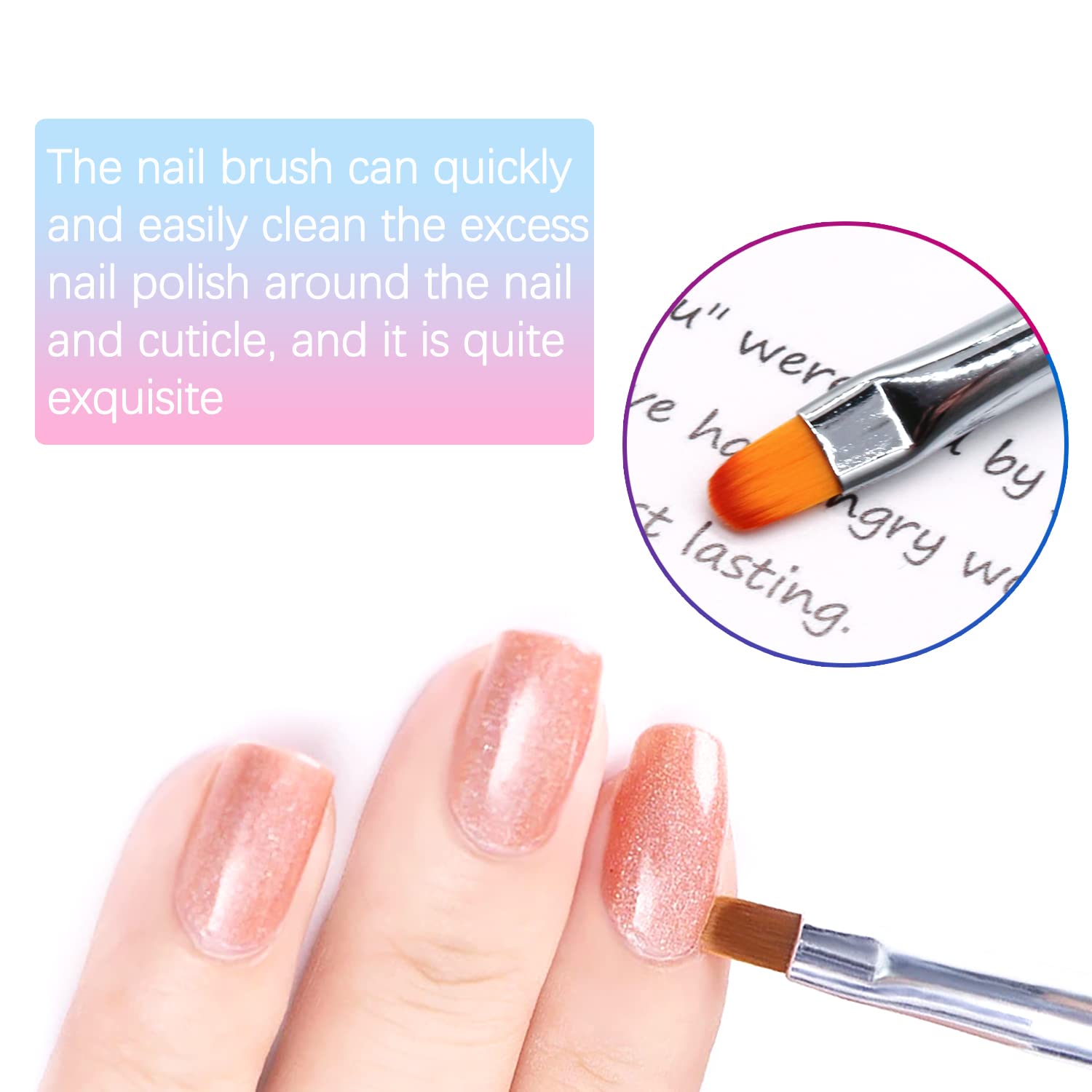 SILPECWEE 3-Piece Nail Clean Up Brush Set - Professional Nail Polish Remover & Cuticle Cleaner - Perfect for Acetone, Manicures & Nail Art Designs - Ideal for Salon, Home Use & DIY Nail Care