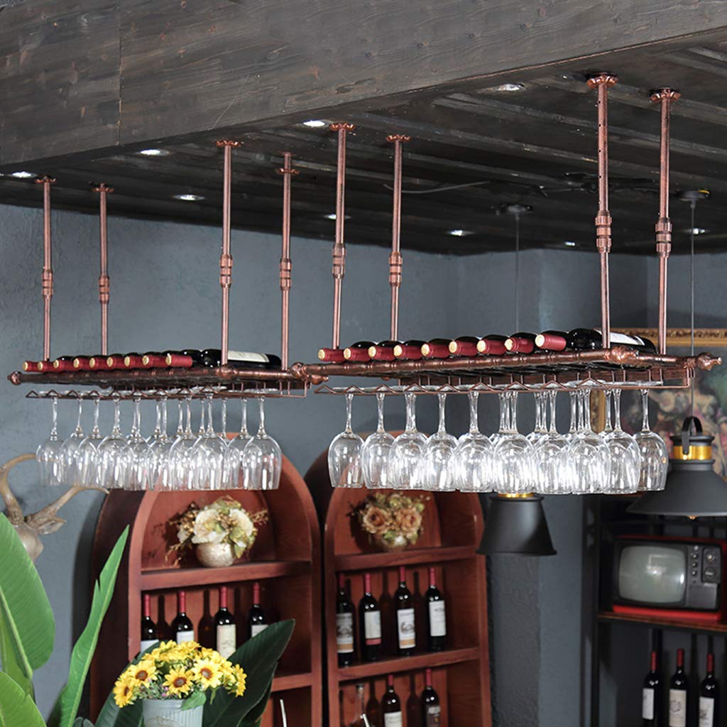 Floating Wall Shelf for Wine Bottles - Adjustable Ceiling Wine Rack & Multi-Functional Bar Shelf in Black (Various Sizes) - Perfect for Kitchen, Living Room, Bar, and Home Decor Storage