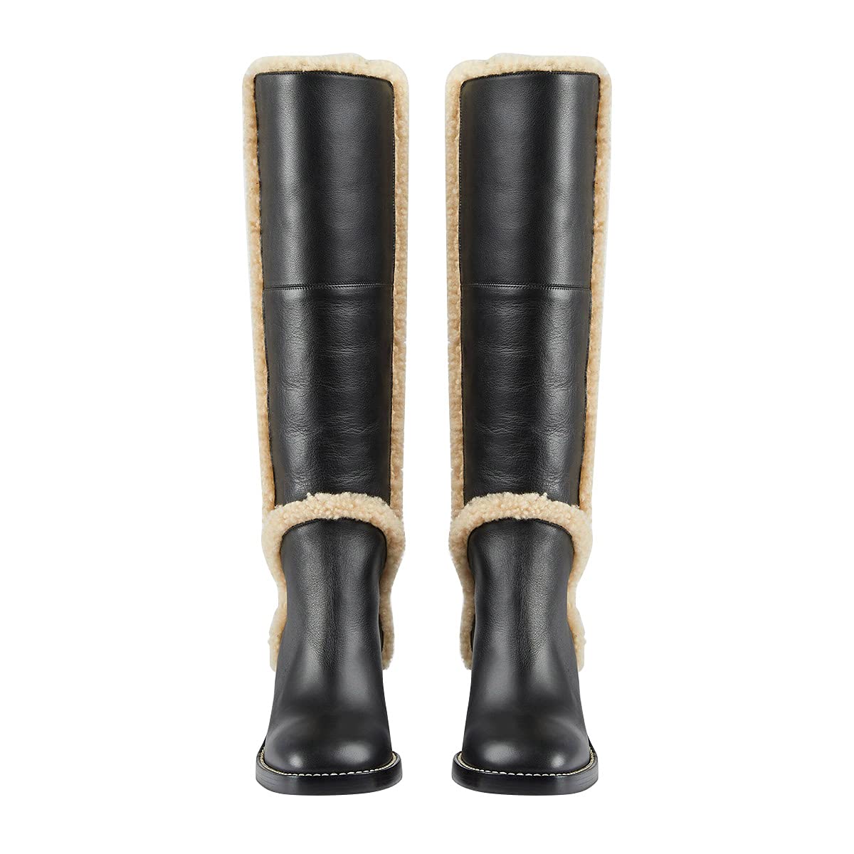 FSJ Women's Winter Wool Knee High Riding Boots with Chunky Block Heel - Round Toe Mid Calf Dress Boots for Fall, Winter & Spring Fashion | Perfect for Office, Date Night & Casual Outfits