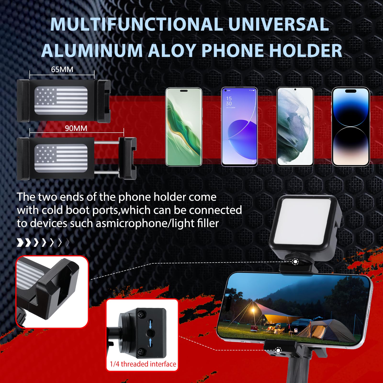 2024 Jeep Wrangler JL Metal Dash Phone Mount Holder - Universal Smartphone Clamp for iPhone & Android - Perfect for Off-Roading, Navigation & Hands-Free Driving (Driver Side)