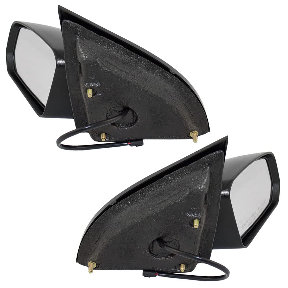 Brock Replacement Power Side Door Mirrors Set - Driver & Passenger Side Compatible with 2003-2007 Saturn Ion Coupe (Part #10363818 & 10363819) - Perfect for Auto Repair & Mirror Replacement