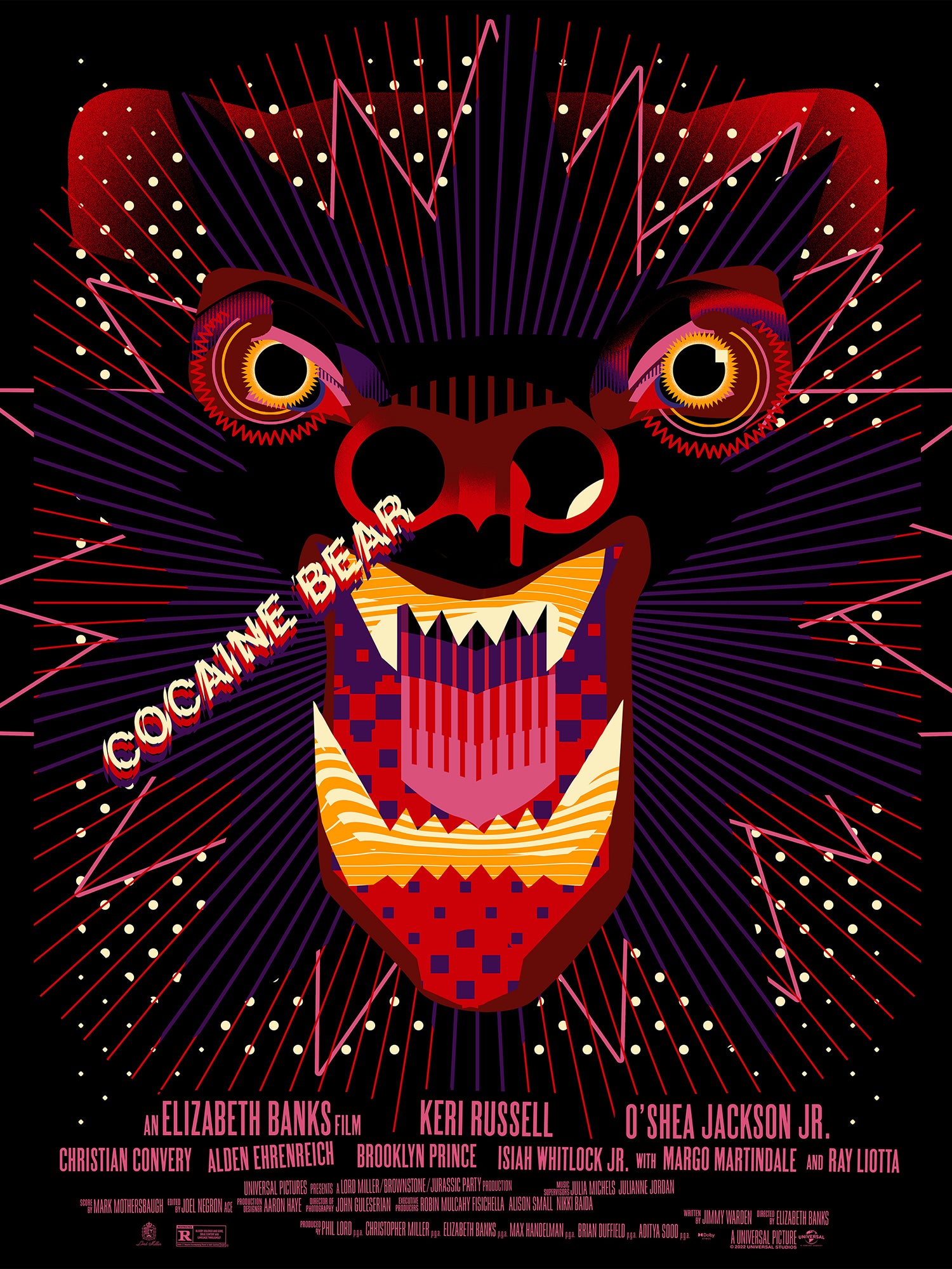 Cocaine Bear Movie Poster - High Quality Print for Home Theater, Man Cave & Office Decor - Perfect Gift for Film Fans & Pop Culture Enthusiasts
