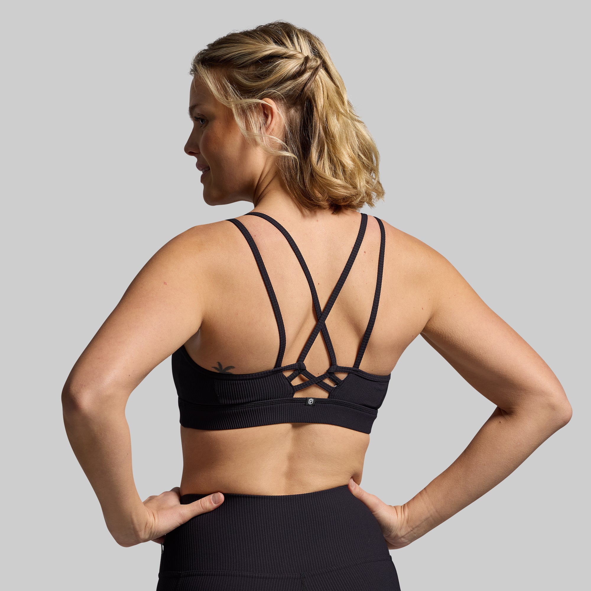 Lotus Sports Bra for Women - High Support Workout Bra, Breathable & Moisture-Wicking - Black - Perfect for Yoga, Running & Gym