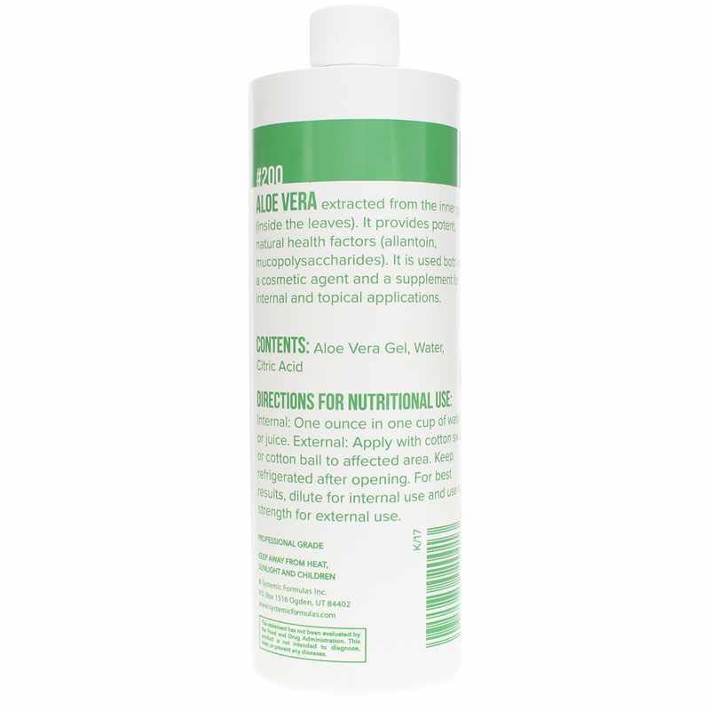 Systemic Formulas AO – Aloe Vera 16 Fl Oz BioExtract #200 | 3-4x Concentrated Inner Gel Extract | Supports Digestive Health & Skin Care | Perfect for Daily Wellness & Topical Application