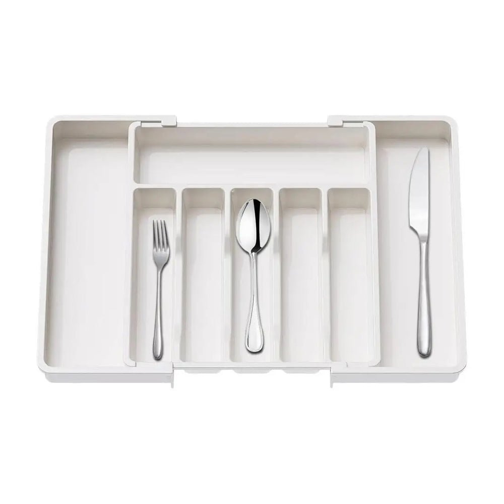 Expandable Drawer Organizer for Kitchen & Bathroom - Adjustable Storage Bins for Utensils, Makeup, Socks & Underwear - Space Saving Milo Drawer Dividers