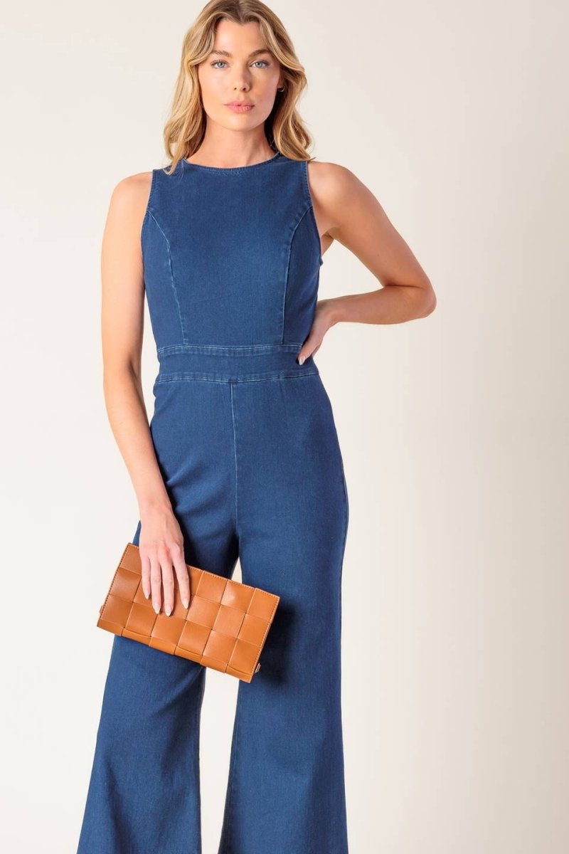 Medium Indigo Denim Jumpsuit for Women - Comfortable & Stylish Book Nook Outfit - Perfect for Reading, Casual Wear & Everyday Fashion