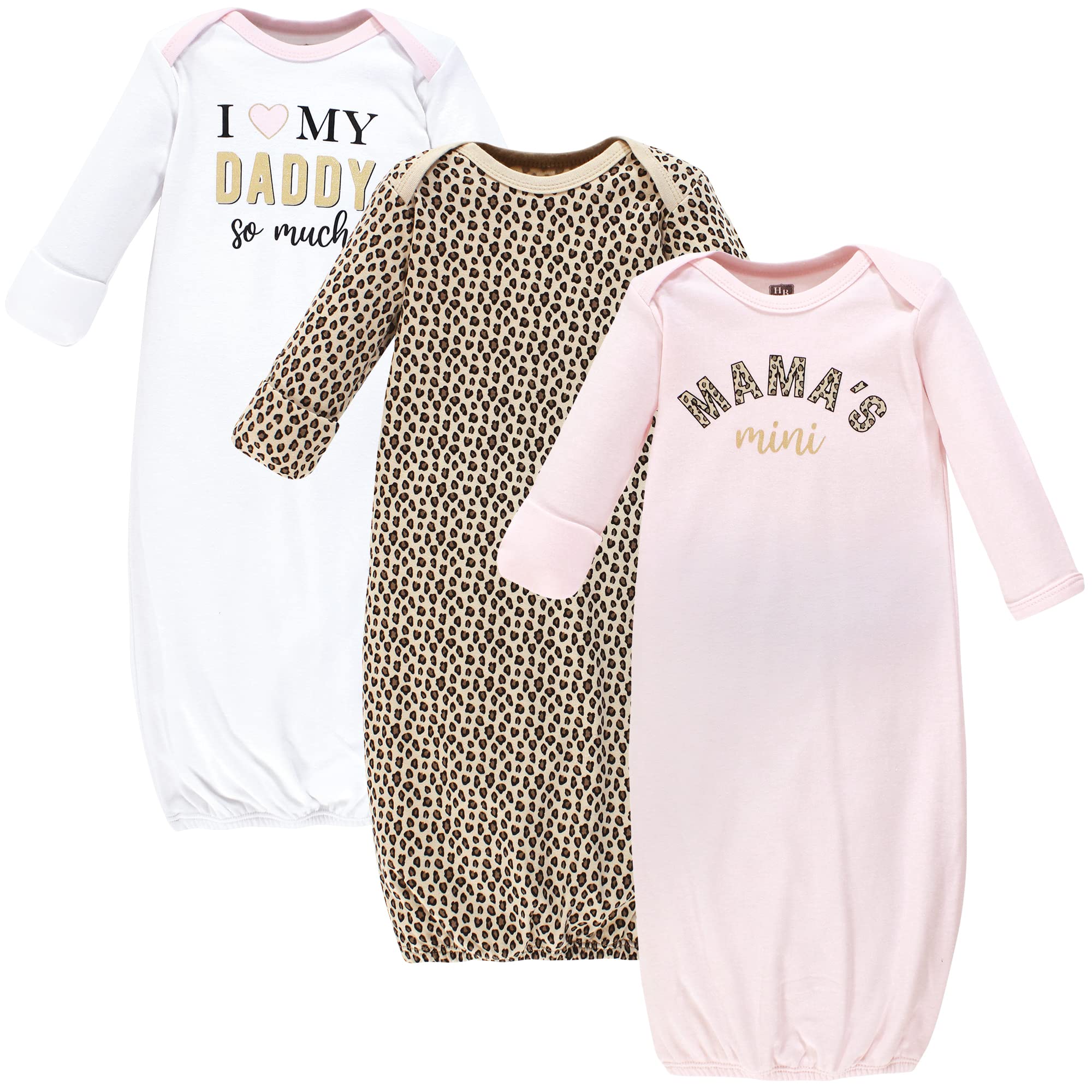 Hudson Baby Girls' Soft Cotton Gowns - Comfortable Sleepwear for Newborn & Infant - Perfect for Nursery, Bedtime & Baby Showers