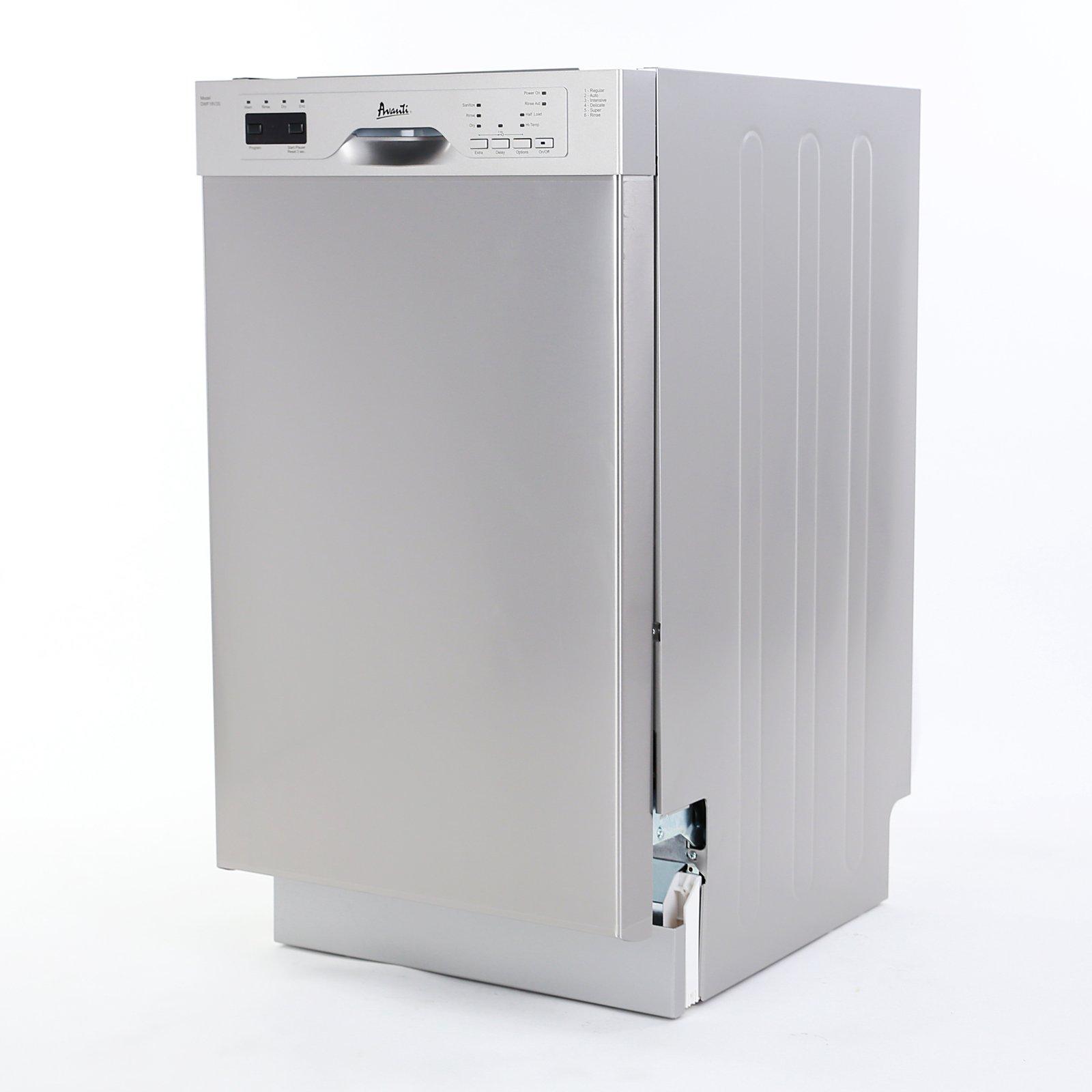 Avanti DWF18V3S 18 Inch Built-In Dishwasher - Stainless Steel, Energy Star Certified, Ultra Quiet for Open Kitchen & Small Space Homes