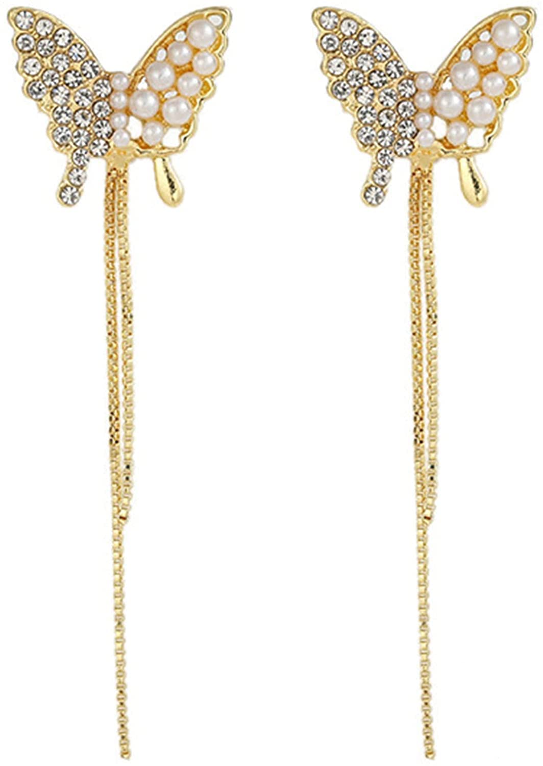 Butterfly Dangle Earrings for Women - Elegant Long Hanging Butterfly Earrings for Girls and Women - Perfect for Parties, Weddings, and Everyday Fashion Accessories