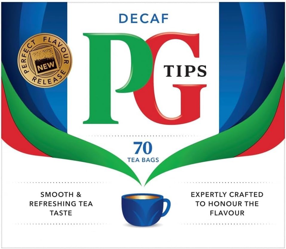 PG Tips Decaf Tea Bags - 6 Pack (70 Cups) | Premium Decaffeinated Black Tea for Relaxation & Evening Enjoyment | Perfect for Home, Office & Gifting