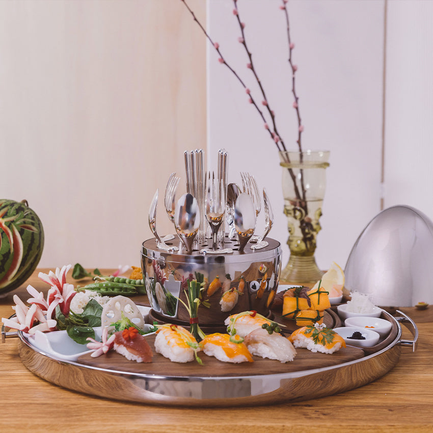 Christofle 24-Piece Silver Plated Mood Asia Flatware Set - Elegant Dining Utensils for Fine Dining, Weddings & Special Occasions