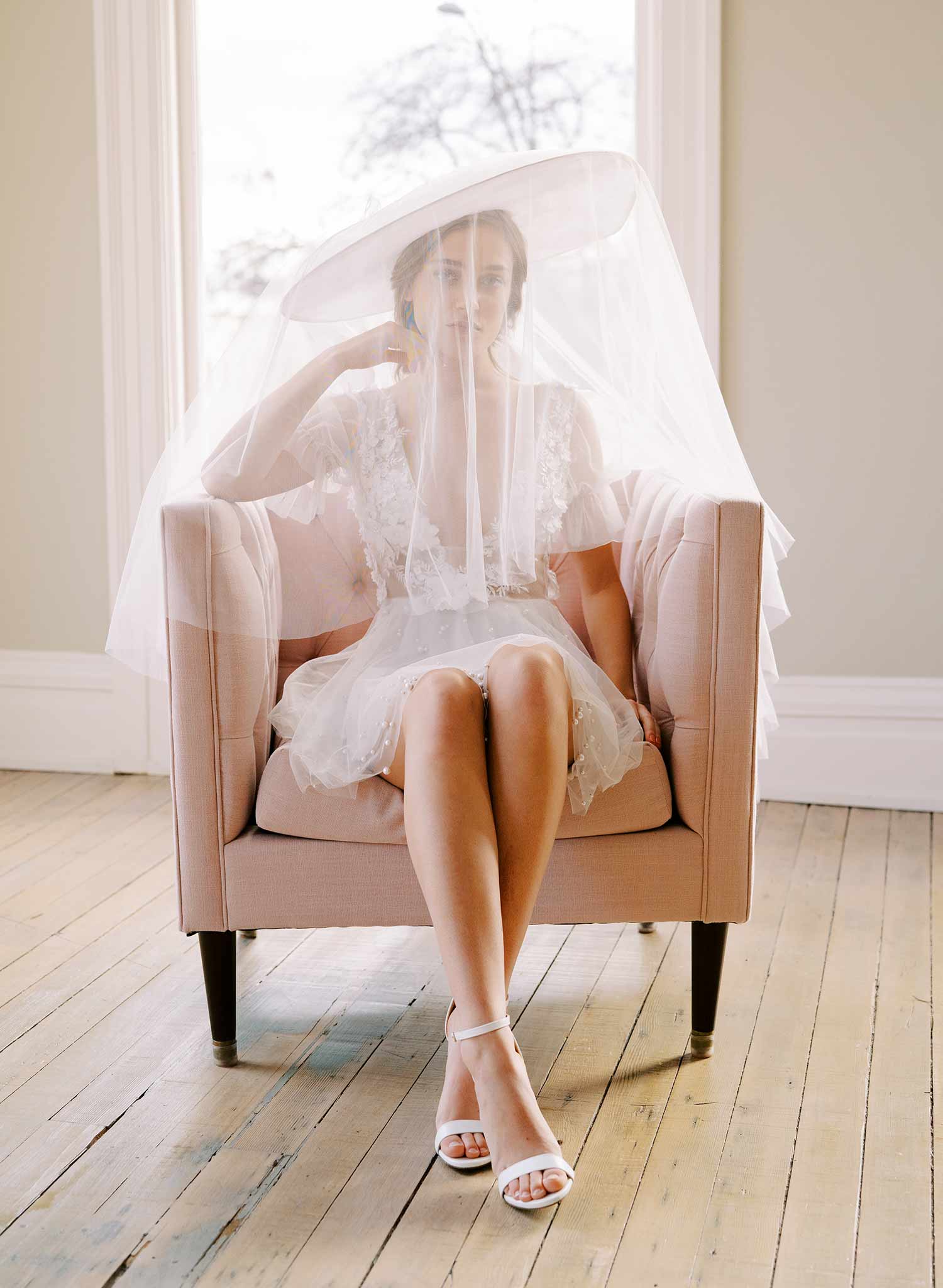 Dream Cloud Bridal Hat with Veil - Elegant Wedding Headpiece Style #2456 | Perfect for Bridal Showers, Ceremonies & Photo Shoots
