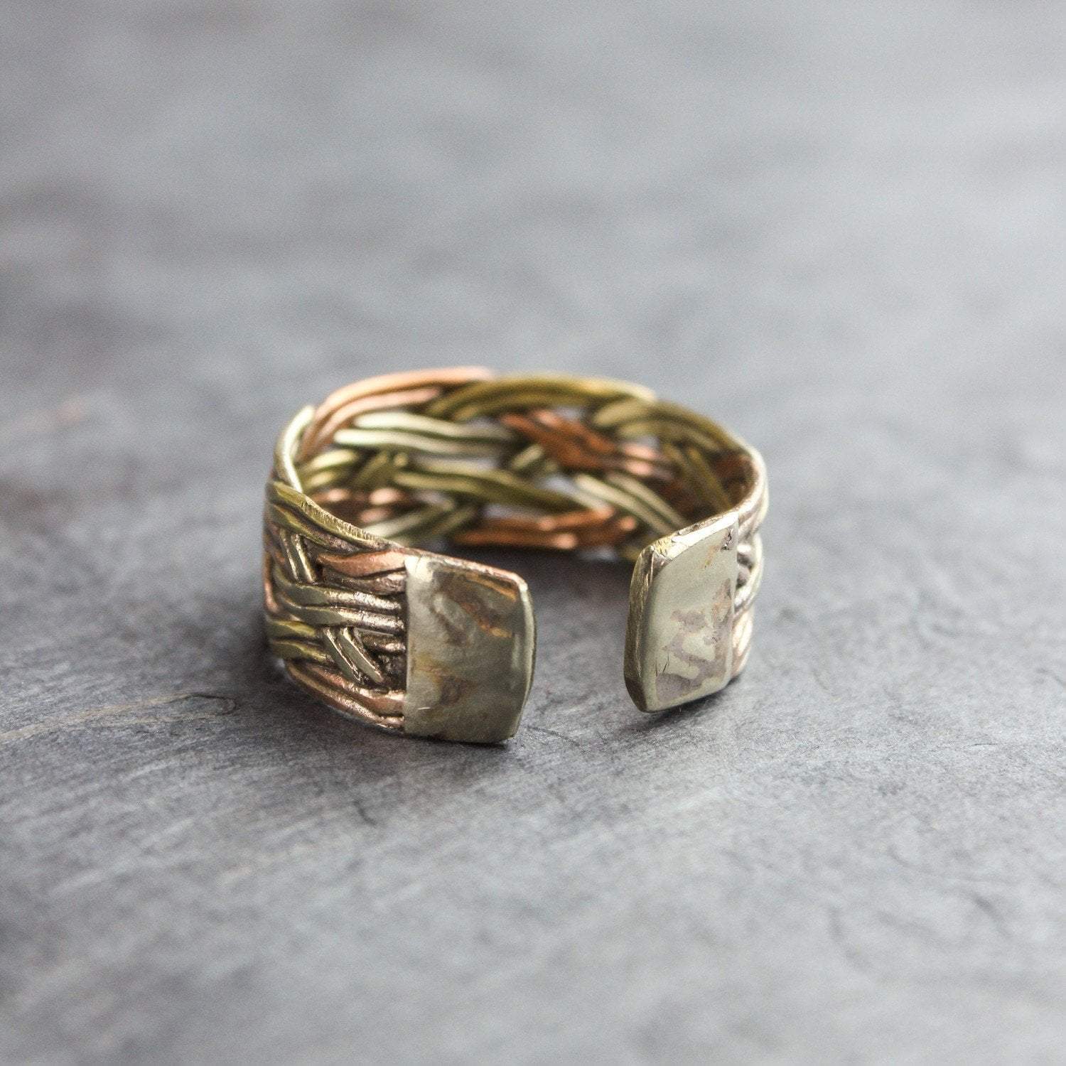 Braided Three Metal Ring - Elegant Stackable Jewelry for Women, Trendy Boho Style Rings for Everyday Wear, Perfect Gift for Her - Ideal for Layering, Parties, and Casual Outfits
